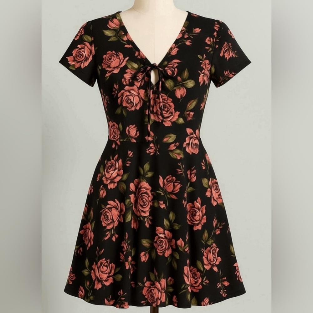 Floral Fit And Flare Dress